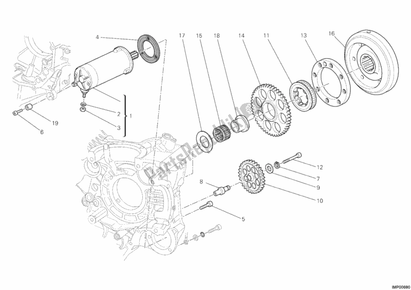 Alle onderdelen voor de Start De Motor van de Ducati Streetfighter S USA 1100 2010